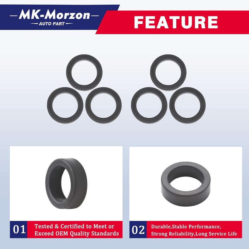 MK-Morzon Lower Fuel Injector Seal O-Ring Kit Compatible with 1999-2004 Nissan Frontier Quest Xterra Injector Lower Insulator Replaces# 16636-0B010 (6Pcs) - Image 5